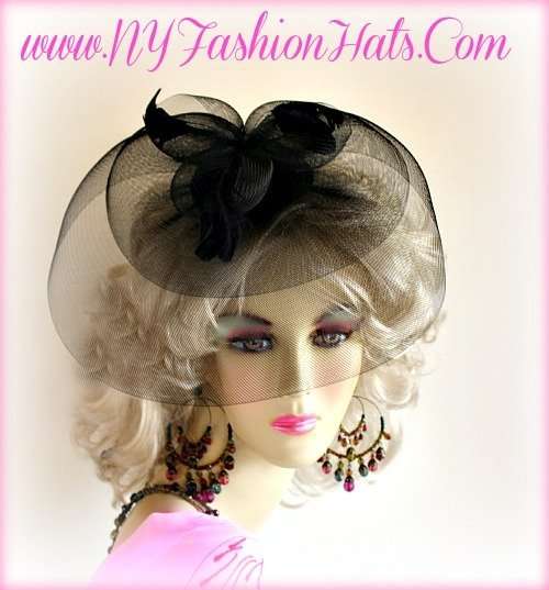 Women's Sheer Layered Horsehair Wedding Fascinator Cocktail Hat Suited For Funerals Weddings Church Horse Races