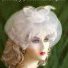 Ladies Layered White Or Black Cocktail Hat, Hair Comb Accessory Brides Bridal, Designer Wedding Fascinator