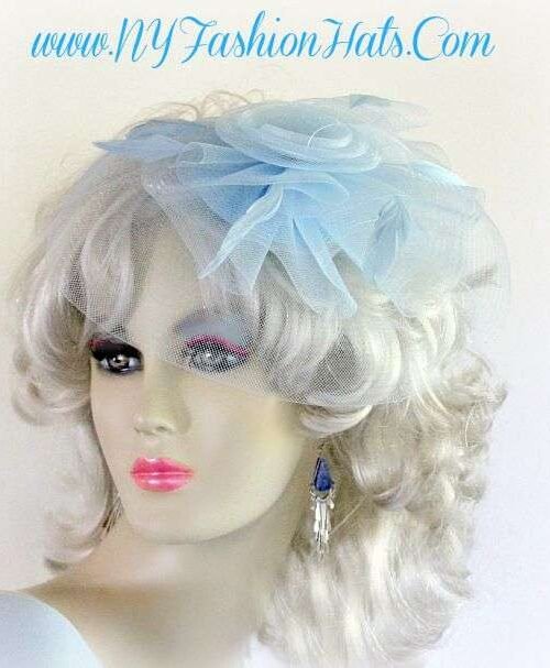 babyblueweddingfascinator_dresshats_churchhats_bridalheadpiece_cocktailhats_hatsforformals_hatsforweddings Pastel Blue Or Yellow Wedding Bridal Fascinator, Cocktail Hats, Mother Of The Bride Headpiece
