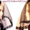 Ladies Black Funeral Headcover Headpiece, Religious Funeral Services, Designer Dress Fashion Hats Woman