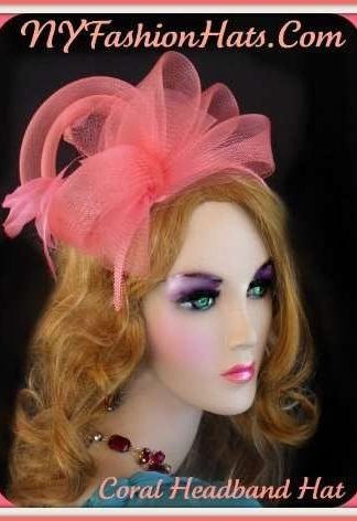 coralcocktailhat_satincocktailhat_weddingfascinator_hairaccessories_brides_weddinghats_churchhats