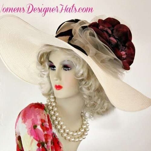 ivorydesignerhats_ivorywidebrimhat_burgundyhats_kentuckyderbyhats_ladiesfashionhats_ladiesformalhats_womensdesignerhats_womanshats