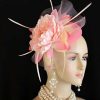 Dress Hats For Women, Kentucky Derby Hats, Hats For Horse Races, Haute Couture Fashion Hats, Formal Wedding Hats, Bridal Headpiece, Cocktail Hats, Mother Of The Bride Hats, Sinamay Straw Hats, Large Big Brim Hats, Hats For Horse Races, Church Sabbath Hats, Satin Hats, Pillbox Veil Hat, Ladies Pink Sinamay Straw Flower Wedding Fascinator Cocktail Hat, Kentucky Derby Wedding Church Custom Hats Millinery