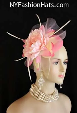 Dress Hats For Women, Kentucky Derby Hats, Hats For Horse Races, Haute Couture Fashion Hats, Formal Wedding Hats, Bridal Headpiece, Cocktail Hats, Mother Of The Bride Hats, Sinamay Straw Hats, Large Big Brim Hats, Hats For Horse Races, Church Sabbath Hats, Satin Hats, Pillbox Veil Hat, Ladies Pink Sinamay Straw Flower Wedding Fascinator Cocktail Hat, Kentucky Derby Wedding Church Custom Hats Millinery