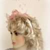 Salmon Rose Soft Pink Wedding Fascinator Sinamay Straw Cocktail Hat, Wedding Fascinator Headpiece Bridal Church Formals Races