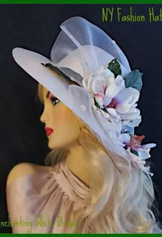 Formal Haute Couture Hats, Ladies Fashion Hats, Hats For Wedding Guests, Avant Garde Luxury Hats, Pillbox Hats, Mother Of The Bride Hat, Bridal Headpiece, Wedding Fascinator, Hats For Horse Races, Kentucky Derby Hats, Church Hats, Occasion Dress Hats, Designer Hats For Women, Ladies White Fashion Floral Hat, Hats For Brides Weddings Church Formals