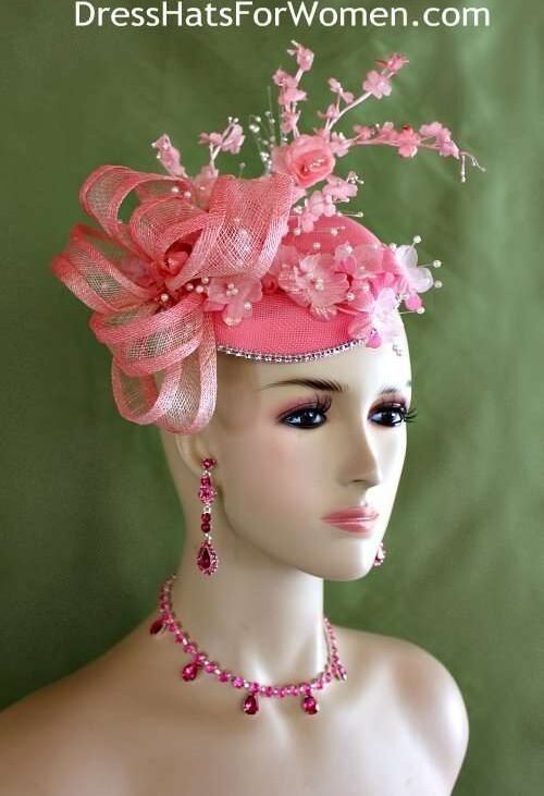 Dress Hats For Women, Kentucky Derby Hats, Hats For Horse Races, Haute Couture Fashion Hats, Formal Wedding Hats, Bridal Headpiece, Cocktail Hats, Mother Of The Bride Hats, Sinamay Straw Hats, Large Big Brim Hats, Hats For Horse Races, Church Sabbath Hats, Satin Hats, Pillbox Veil Hat, Formal Haute Couture Hats, Ladies Fashion Hats, Hats For Wedding Guests, Avant Garde Luxury Hats, Pillbox Hats, Mother Of The Bride Hat, Bridal Headpiece, Wedding Fascinator, Hats For Horse Races, Kentucky Derby Hats, Church Hats, Occasion Dress Hats, Designer Hats For Women, Dress Hats For Women, Pink Sinamay Straw Wedding Fascinator Kentucky Derby Hat