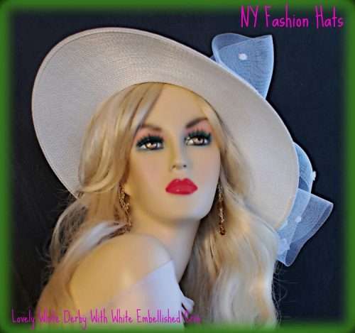 ladies white dress hats