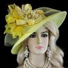 Dress Hats For Women, Kentucky Derby Hats, Hats For Horse Races, Haute Couture Fashion Hats, Formal Wedding Hats, Bridal Headpiece, Cocktail Hats, Mother Of The Bride Hats, Sinamay Straw Hats, Large Big Brim Hats, Hats For Horse Races, Church Sabbath Hats, Satin Hats, Pillbox Veil Hat, Women's Designer Yellow Gold Special Occasion Wedding Church Hat