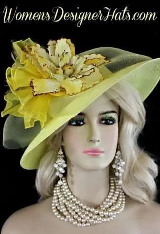Dress Hats For Women, Kentucky Derby Hats, Hats For Horse Races, Haute Couture Fashion Hats, Formal Wedding Hats, Bridal Headpiece, Cocktail Hats, Mother Of The Bride Hats, Sinamay Straw Hats, Large Big Brim Hats, Hats For Horse Races, Church Sabbath Hats, Satin Hats, Pillbox Veil Hat, Women's Designer Yellow Gold Special Occasion Wedding Church Hat