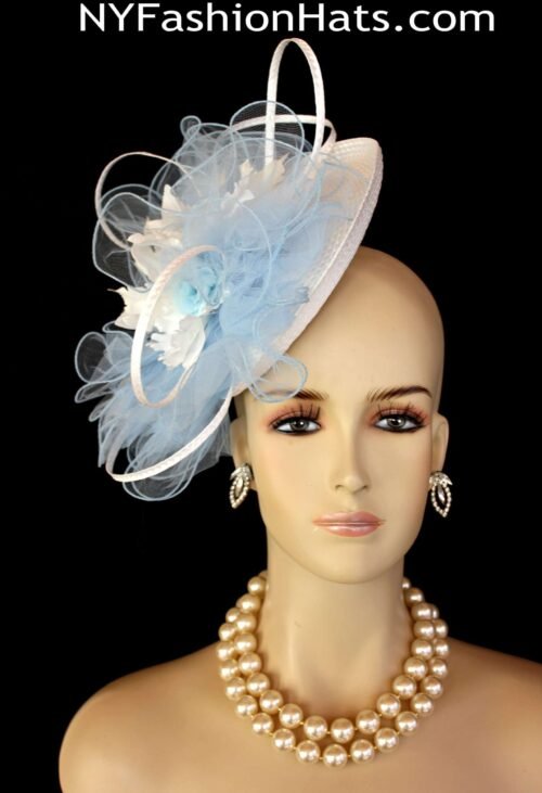 Mother Of The Bride Saucer Wedding Fascinator With Orchids And A Big Bow, Church Hats